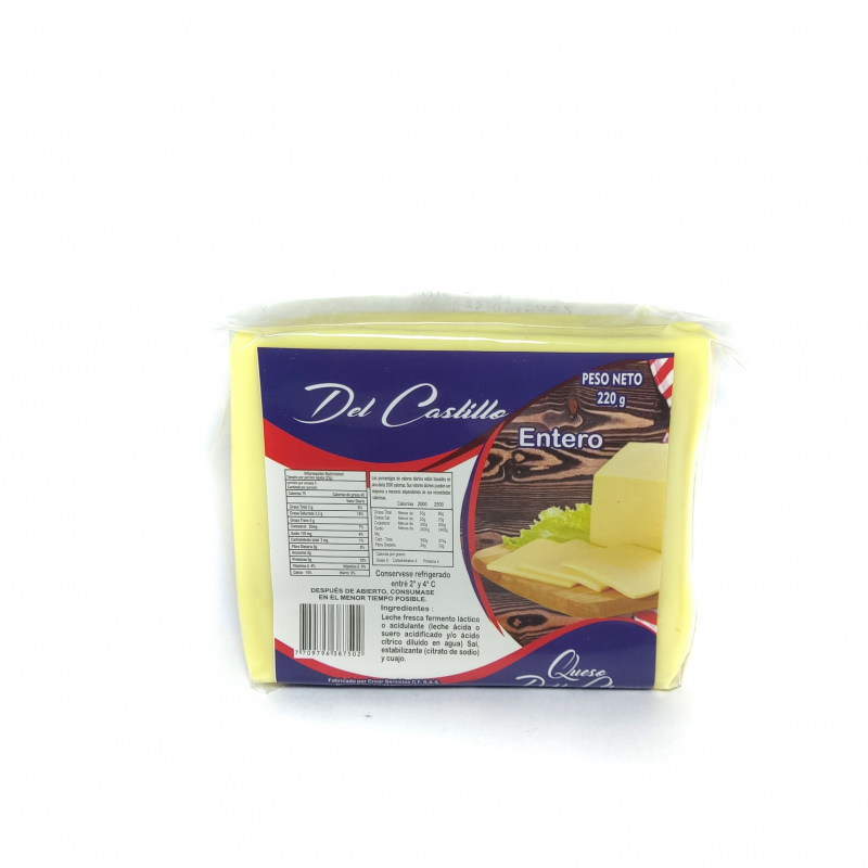 Queso doble crema entero x220g