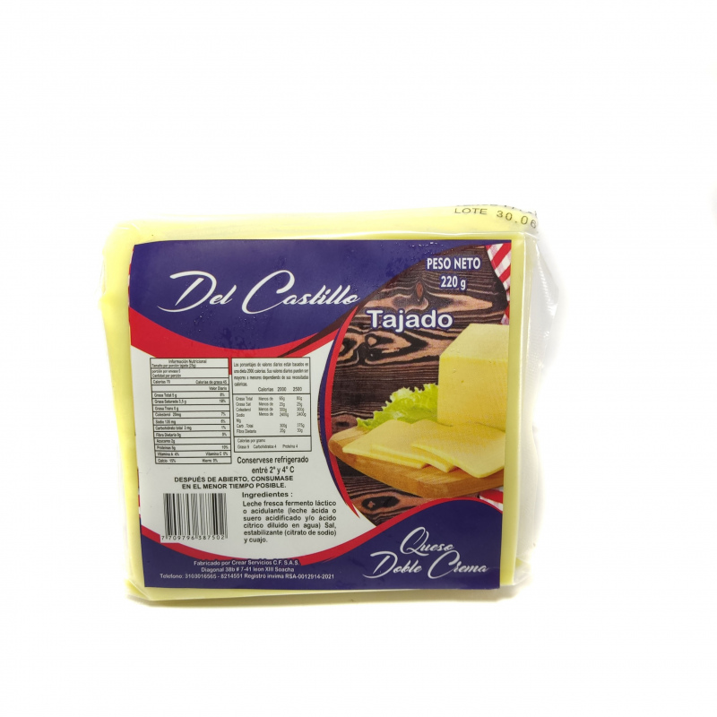 Queso doble crema tajado x220g